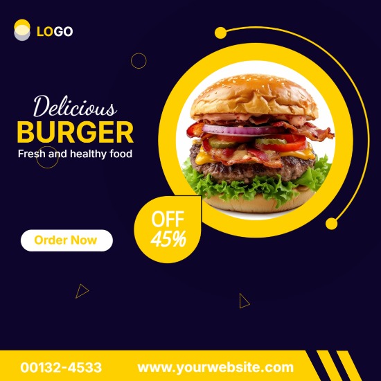 Burger social media template