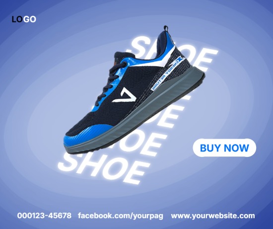 Free Download: Vibrant Sports Shoe Ad Template for Social Media